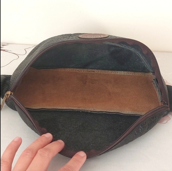 Vintage Roots black / brown leather fanny pack waist bag - Picture 8 of 12